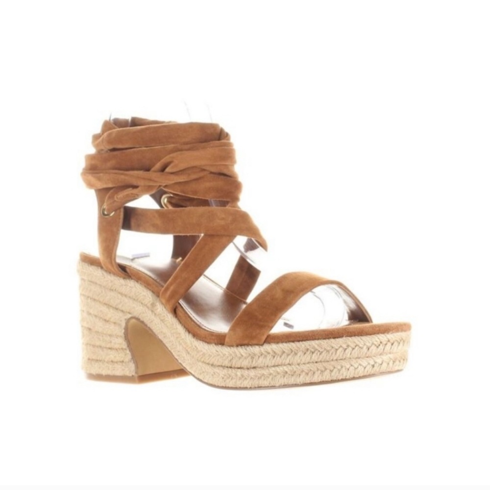 Vince Camuto Roreka Tan Espadrille Wedge Sandals.